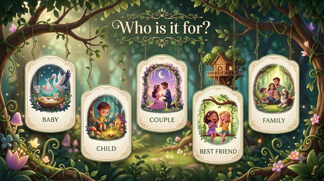 TinyTales recipient selection visual reference